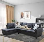 Amazon.com: Sofás seccionales negros para sala de estar ...