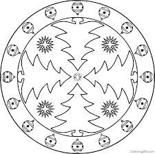 All of our printable online coloring books are free for everyone to enjoy. Christmas Trees And Ornaments Mandala Coloring Page Coloringall