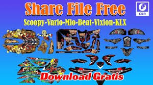 Download pola decal motor gratis format cdr ai svg 3axis.co. Bagi File Decal Motor Vector Vario Vixion Mio Scoopy Beat Klx Youtube