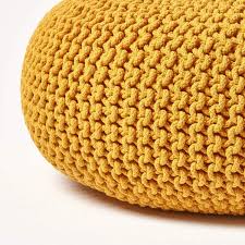 Maybe you would like to learn more about one of these? Large Round Cotton Knitted Pouffes Footstools Red Yellow Black Grey Natural Ebay
