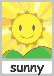 Sunny Flashcard Weather For Kids Weather Chart Weather Activities Preschool