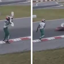 Luca corberi, the kart driver who threw a front bumper towards a rival on track during a world championship race has had his licence suspended by the italian karting federation. Italian Kart Driver Throws Bumper At Other Racers On Track