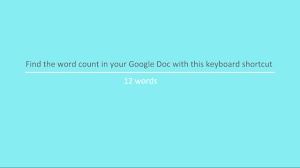 🔴 how to check word count on google docs shortcut is shown in the video. Find The Word Count In Your Google Doc With This Keyboard Shortcut Youtube