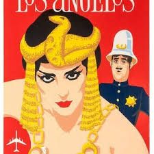 Póster de viaje de Delta Airlines Los Ángeles de Fred Sweney Póster  original de la aerolínea impreso alrededor de 1975 con respaldo de lino no  es una reproducción