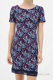 2018 Koton Elbise Modelleri Lacivert Kisa Yuvarlak Yaka Kisa Kollu Cicek Desenli Kiyafet Kombinleri Elbise Modelleri Elbise The Dress