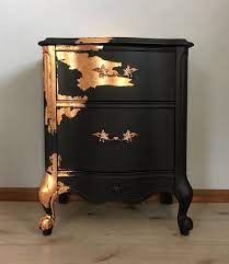 Fabulous Vintage French Provincial Side Tables Nightstands End Tables Black Copper Stunning Hand Pa Otrestavrirovannaya Mebel Mebel Komod
