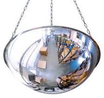 Miroir industriel demi-sphère à suspendre | Vision panoramique 360°