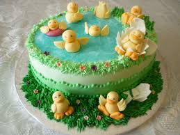 Torta Stagno In Pasta Di Zucchero E Glassa Reale Pasktarta Baka