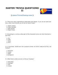 Not to mention, a handy pdf printout in case you want these questions on hand for your next trivia night. Easter Trivia Questions Ii Trivia Champ