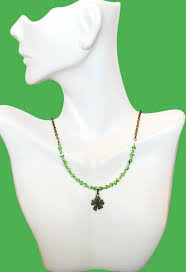 Shamrock Necklace, Green Jewelry, Irish Pride, St. Patrick's Day, Celtic,  Gaelic, Vintage Jade, 4 Leaf Clover