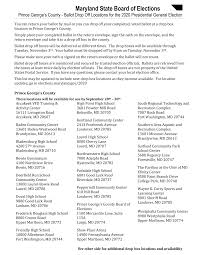 Https Princegeorgescountymd Gov Documentcenter View 31910 Pgc 2020 Pres Gen Drop Off Locations