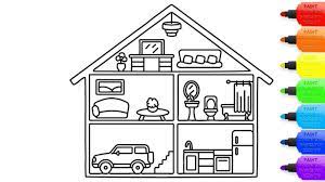 Click on the free house colour page. How To Draw A Inside House For Kids Inside House Coloring Page For Kids Coloring Books Youtube