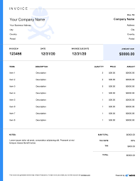 Contractor Invoice Template Wave Financial