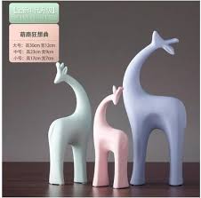 Nordic Pink Green Ceramic Deer Rabbit Figurines Home Decoration Crafts Livingroom Desktop Animal Orn In 2020 Animal Ornament Decor Crafts Modern Wedding Gifts