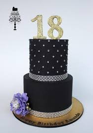 18th Birthday Cake Ideas Black And Gold Black And Bling For A 18th Birthday Red Velvet Cake Filled With Cream Cheese Frost 18th Birthday Cake Birthday Cake Girls Teenager 18th Birthday Cake For Girls