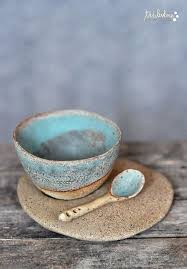 Pinch Pot Cereal Bowl and Spoon - riverside art