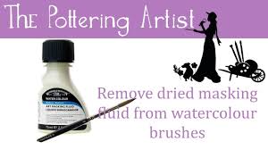 Masking Fluid Remove Old Masking Fluid From Watercolour Brushes Maskingfluid Masking Watercolortechniques Thepott Watercolor Brushes Fluid Artist At Work