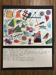 Cross Curricular Project Math And Art Integrated Wassily Kandinsky And Attributes Of Polygons Watercolors 3rd Grade C Art Classroom Elementary Art Art Lessons