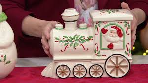 Pull off the lid and store cookies, candy and other treats inside! Lenox Holiday Porcelain Musical Cookie Jar On Qvc Youtube