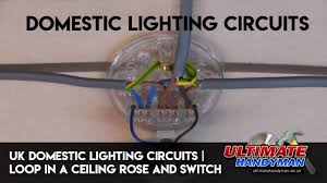 Between 2 switches you need to. Uk Domestic Lighting Circuits Loop In At Ceiling Rose Loop In At Switch Youtube