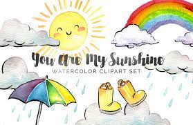 You are my sunshine stock illustrations you are my sunshine vector clipart. You Are My Sunshine Watercolor Set Custom Designed Illustrations Creative Market