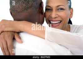 Duo portrait of a male and female African Marabou Stork (Leptoptilos  crumeniferus Stock Photo