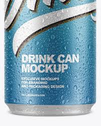 Can With Water Drops Mockup In Can Mockups On Yellow Images Object Mockups