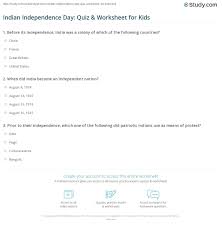 Instantly play online for free, no downloading needed! Indian Independence Day Quiz Worksheet For Kids Study Com