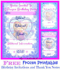 These invitations are 2 sided, but if you want to include all of the party information on the front side you will only have to print one side. Free Frozen Birthday Party Invitation And Thank You Printables Freeprintables Frozen Creative K Kids