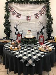 Black And White Plaid Baby Shower Buffalo Plaid Baby Shower Plaid Baby Shower Baby Shower Woodland Theme