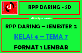 Kunci jawaban tema 5 kelas 5 sd halaman 2, 4, 6, 7, dan 8. Download Rpp Daring 1 Lembar Kelas 4 Tema 7 Semester 2 Dicariguru Com