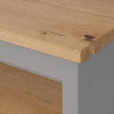 We cut them at 31″ to accommodate the wheels and 1.5″ thick countertop. Tornviken Kitchen Island Grey Oak 126 Cm X 77 Cm X 90 Cm Ikea Ireland