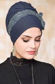 Lacivert Simli Abiye Fiyonklu Bone Thumbnail Siyah Danteller Gumus Tarz Moda
