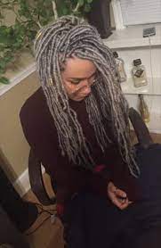 Silver Grey Faux Locs Faux Locs Hairstyles Cool Braid Hairstyles Dreads Short Hair