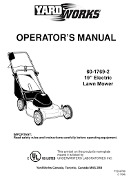 Shop and compare yardworks lawn mower parts & accessories, parts, and accessories on whohou.com marketplace. Yard Works 60 1769 2 Operator S Manual Pdf Download Manualslib