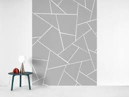 Black And White Geometric Wall Design Gray White Geometric Glam 1 Wallpaper In 2020 Gray Painted Walls Wall Murals Wall Murals Diy
