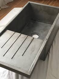 Concrete Farmhouse Sink With Attached Drainboard Etsy