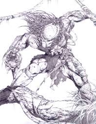 Action Is One Of My Fave Things To Draw And I Love Playing With The Human Figure And All The Ways It Can Posed To Predator Artwork Predator Alien Art Predator