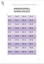 Spm sejarah kertas 3 all. Sejarah Kertas 1 Jawapan 2019 Smart Epic Study Centre Facebook