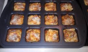 Mini Individual Lasagnas In Pampered Chef S New Brownie Pan I Used Medium Pampered Chef Brownie Pan Pampered Chef Recipes Pampered Chef Brownie Pan Recipes