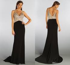 Black And White Evening Dresses Deep V Neck Bridesmaid Dress Long Crystals Sparked Prom Dress Black Evening Dress Long Long Black Evening Dress Prom Dresses Uk Black And White Evening Dresses