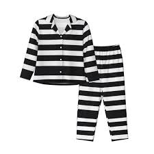 Disketp Pajamas Set Long Sleeve Sleepwear Womens Button Down Nightwear Pj  Sets-Black And White Stripes - Walmart.com