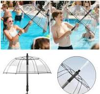 Water Gun Umbrella, 2025 New Transparent Umbrella Squirt Gun ...