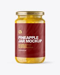 Download Clear Glass Jar With Pineapple Jam Mockup In Jar Mockups On Yellow Images Object Mockups PSD Mockup Templates