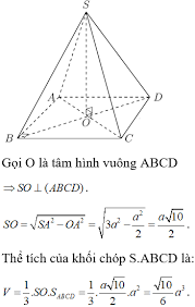 Chân đường cao trùng với tâm đường tròn ngoại tiếp mặt đáy Cho Khá»'i Chop Ä'á»u S Abcd Co Ä'ay Abcd La Hinh Vuong Cáº¡nh A Sa AcÄƒn3 Vietjack Com