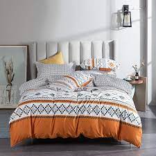 However, if you've ever tried just throwing random bits and pieces into a room, you will know that it's not quite that simple to achieve a chilled earthy eclectic aesthetic. Amazon Com Lamejor Chevron Duvet Cover Set Queen Size Boho Style Geometric Design Reversible Luxury Soft Bedding Set Comforter Cover 1 Duvet Cover 2 Pillowcases Orange White Home Kitchen