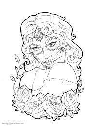 Check out some colored examples below, and scroll down to the video to see a slideshow of the entire book!. Day Of The Dead Coloring Page Coloring Pages Printable Com