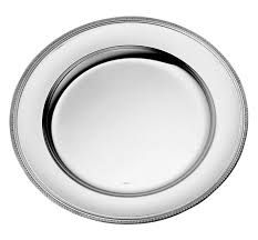 Large round circular melamine round serving tray uk,melamine round tray. Round Platter 40cm Malmaison Silver Plated