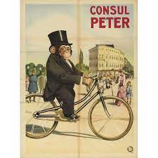 Performing Monkey Riding A Bike Canvas Art 18 X 24 Bike Poster Vintage Circus Posters Bike Ride