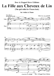 The Girl With The Flaxen Hair For Violin And Piano Download Pdf File Print Sheet Music Sheet Music Pdf Violin